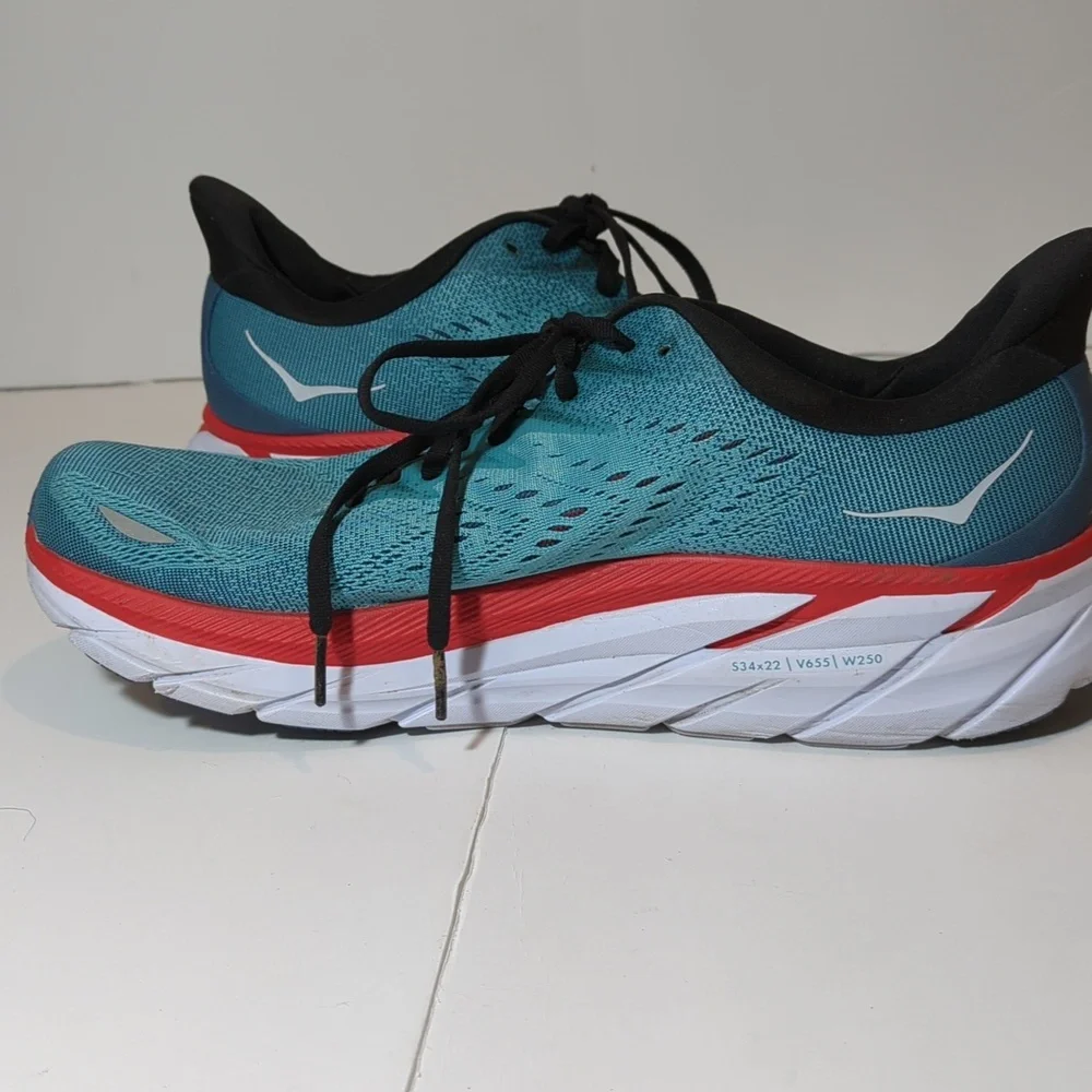 Hoka One One Clifton 8 Men's Real Teal, Aquarelle 1119393 RTAR size 13d - Picture 7 of 15